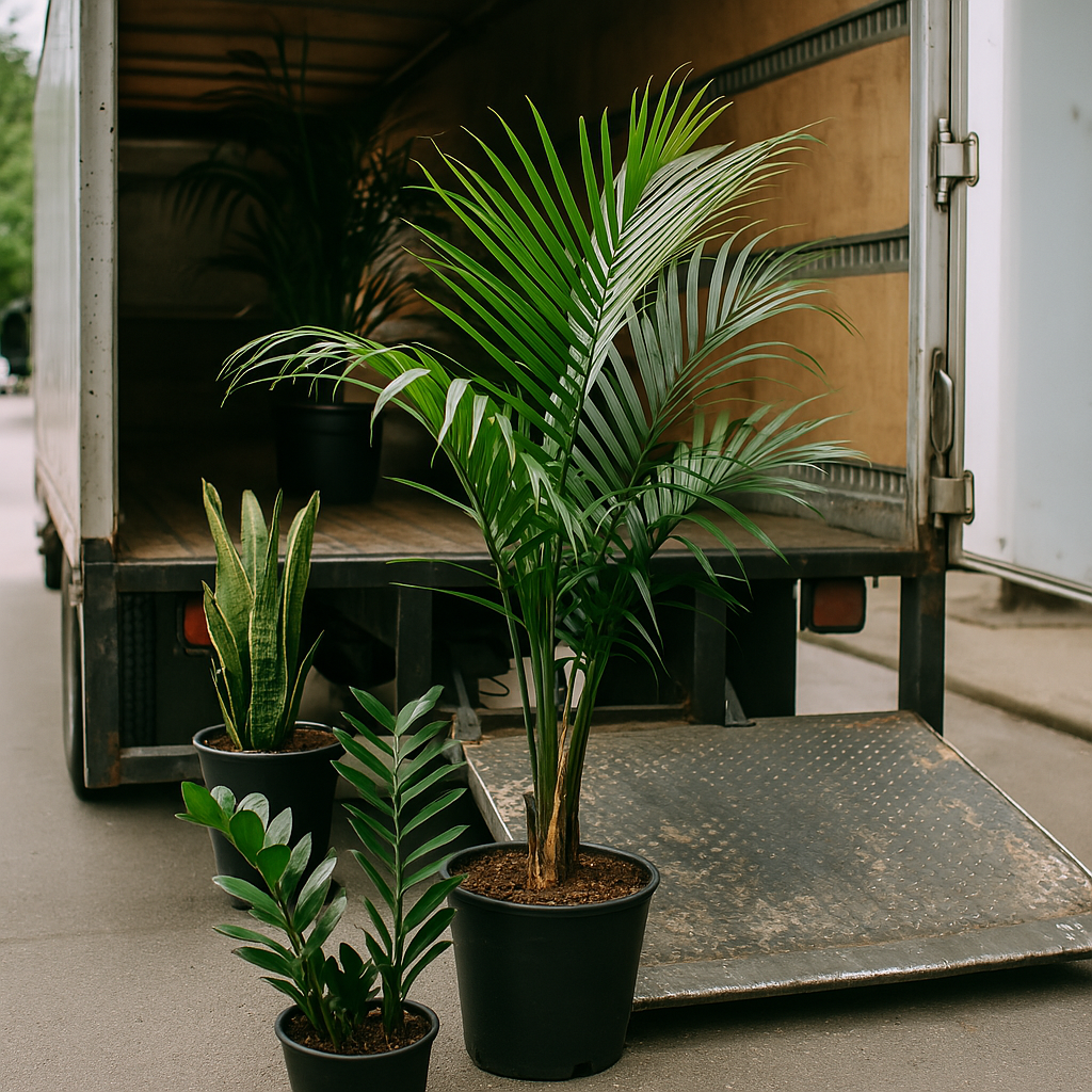 plants being unloaded at a venue